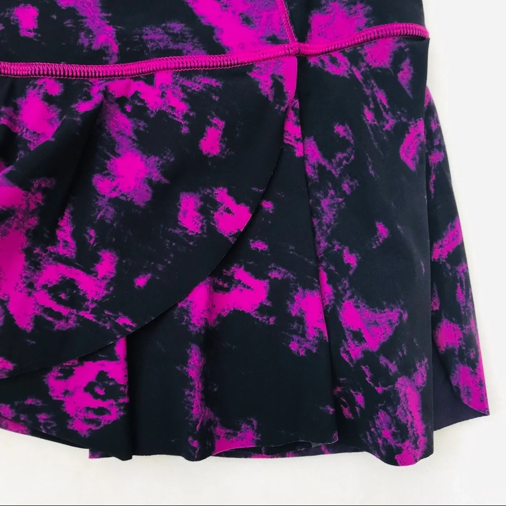 Women’s Black and Magenta Athletic Skirt Shorts